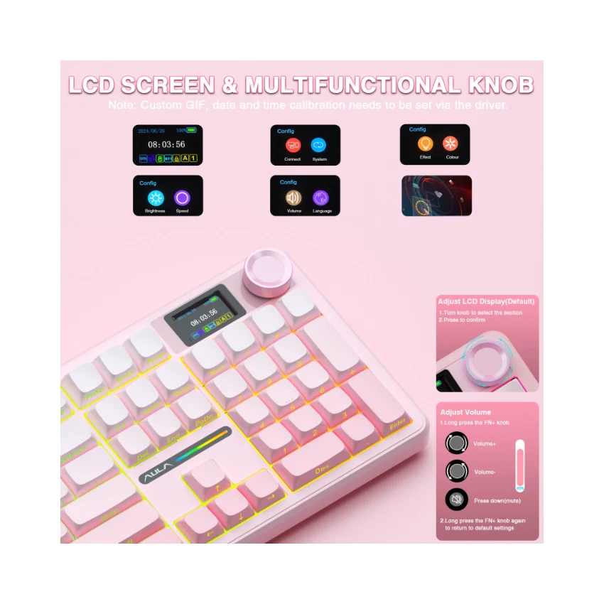 Klawiatura mechaniczna AULA F108 Grad Pink Sakura