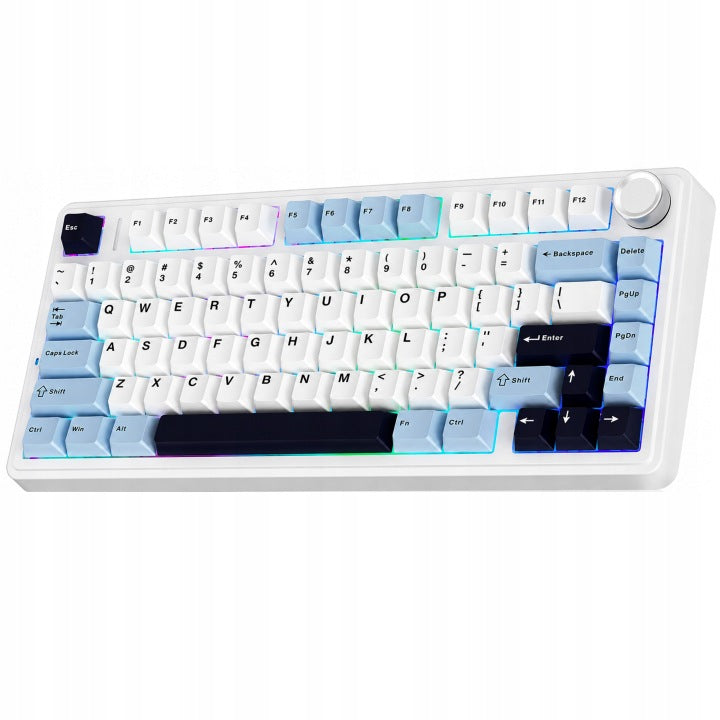 Klawiatura mechaniczna AULA F75 Ice Vein Glacier Blue RGB BT 2.4G