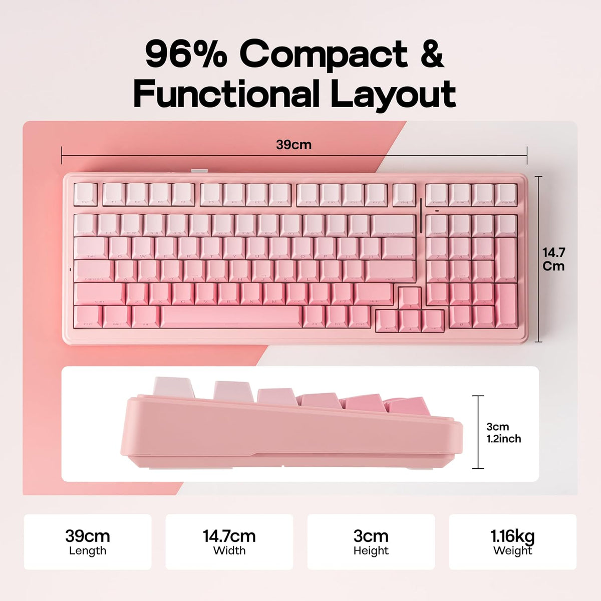 Klawiatura mechaniczna AULA F99 Gradient Pink Dream Sakura 99 RGB