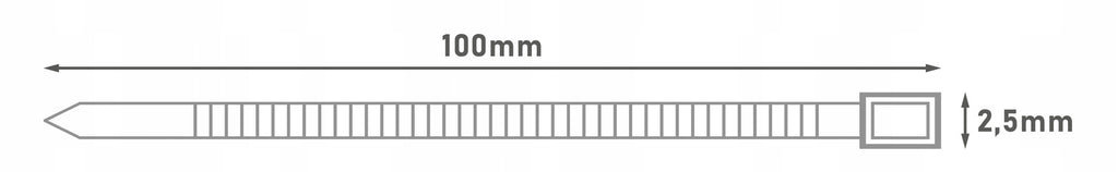 100X opaska zaciskowa opaski zaciskowe trytytki białe 2,5 x 100mm do 8KG