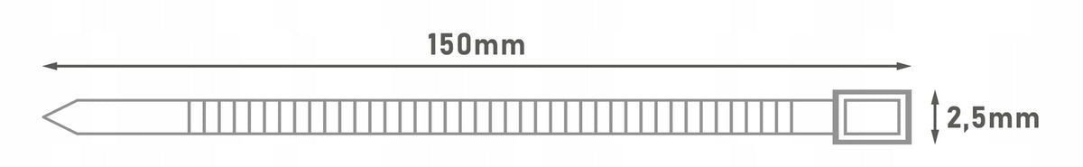 100X opaska zaciskowa opaski zaciskowe trytytki białe 2,5 x 150mm do 8KG
