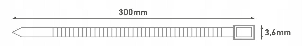100X opaska zaciskowa opaski zaciskowe trytytki białe 3,6 x 300mm do 18KG
