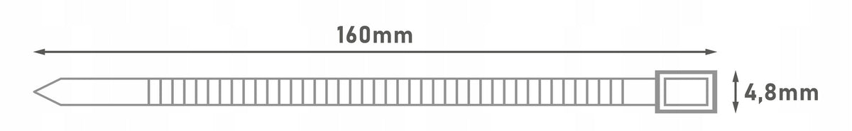 100X opaska zaciskowa opaski zaciskowe trytytki białe 4,8 x 160mm do 22KG