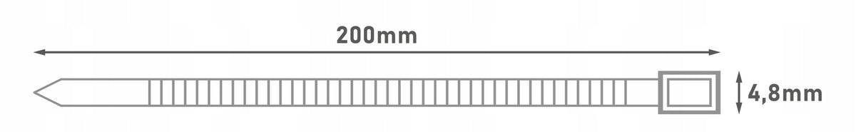 100X opaska zaciskowa opaski zaciskowe trytytki czarne 4,8 x 200mm do 22KG