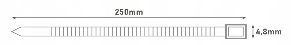 100X opaska zaciskowa opaski zaciskowe trytytki czarne 4,8 x 250mm do 22KG