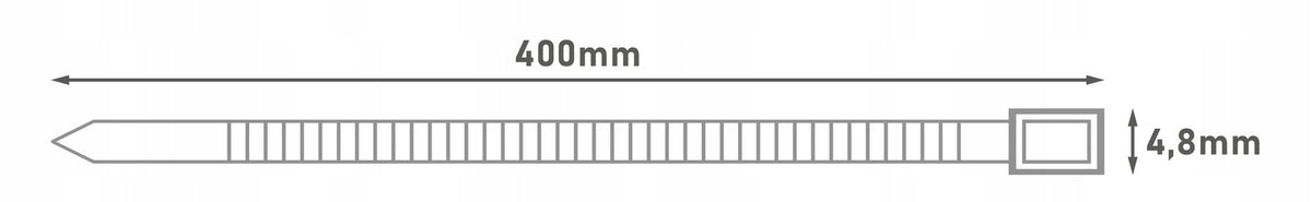 100X opaska zaciskowa opaski zaciskowe trytytki czarne 4,8 x 400mm do 22KG