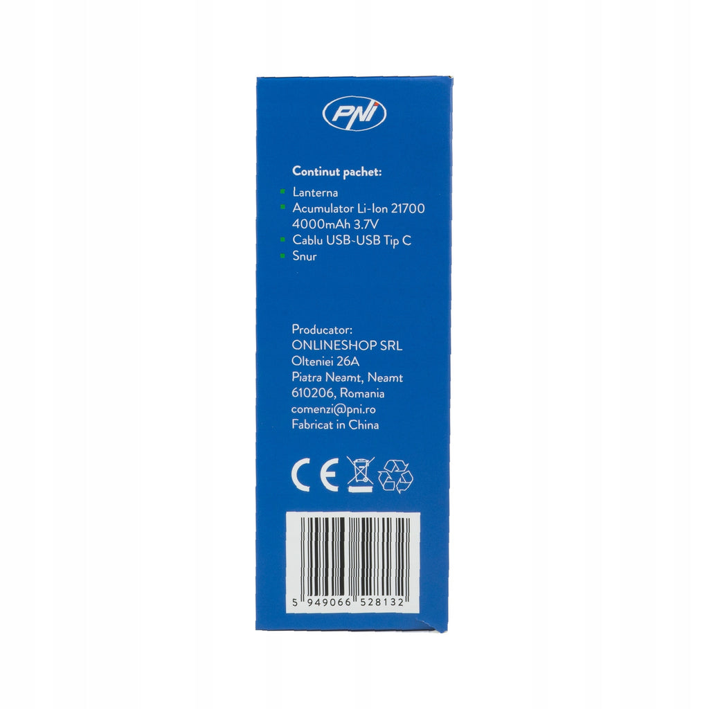 Aluminiowa latarka PNI F750 Green Light LED 10W 500lm IP44 4000 mAh