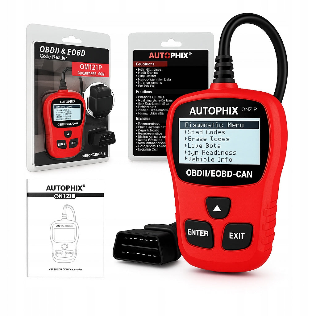 Autophix OM121 skaner OBD2 - kasuj błędy Check Engine, szybka diagnoza eobd