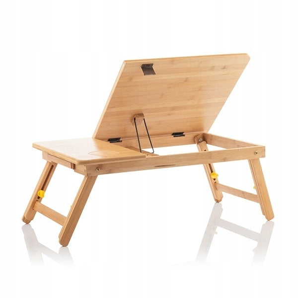 Bambusowy stolik pod laptopa składany regulowany drewniany InnovaGoods