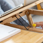 Bambusowy stolik pod laptopa składany regulowany drewniany InnovaGoods