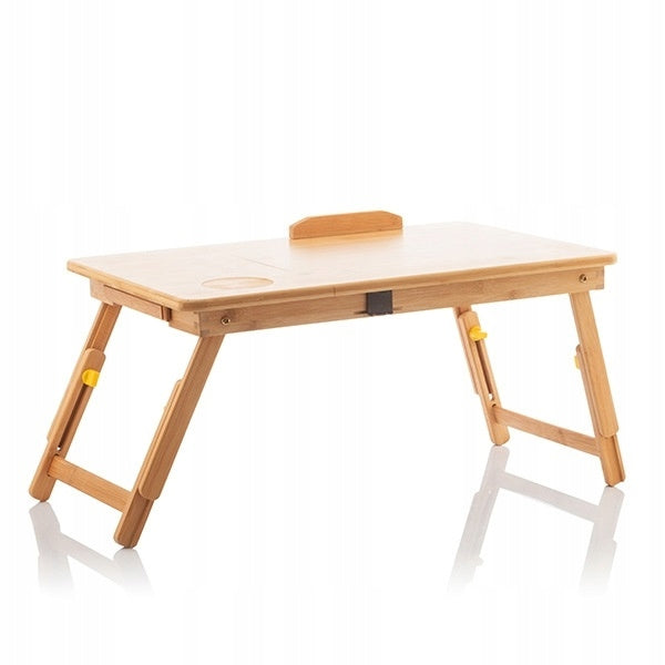 Bambusowy stolik pod laptopa składany regulowany drewniany InnovaGoods