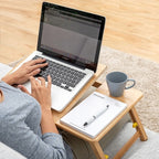 Bambusowy stolik pod laptopa składany regulowany drewniany InnovaGoods