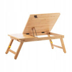 Bambusowy stolik pod laptopa składany regulowany drewniany InnovaGoods