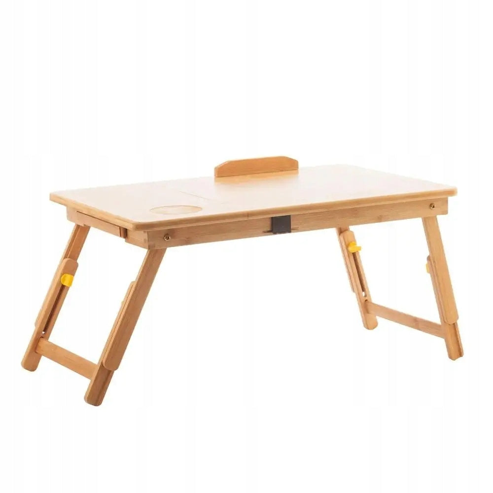 Bambusowy stolik pod laptopa składany regulowany drewniany InnovaGoods