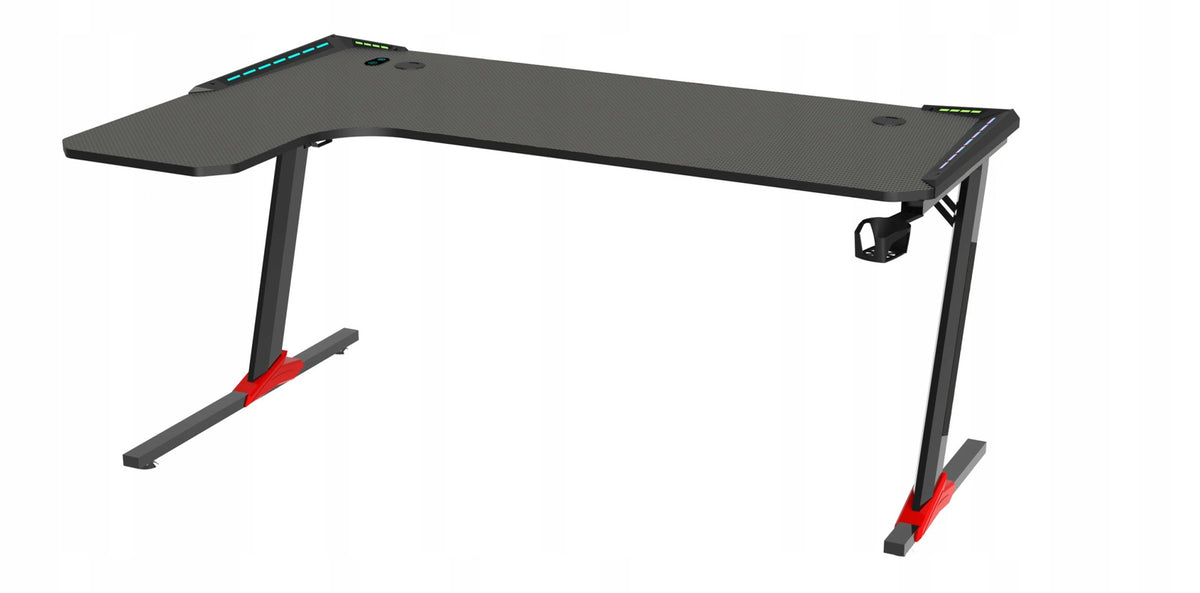 Biurko gamingowe CORTEK sky L-shape duże solidne warstwa ochronna uchwyty