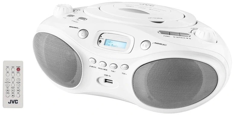 Boombox JVC radioodtwarzacz radio FM cd USB Bluetooth DAB+ 4W rds + pilot