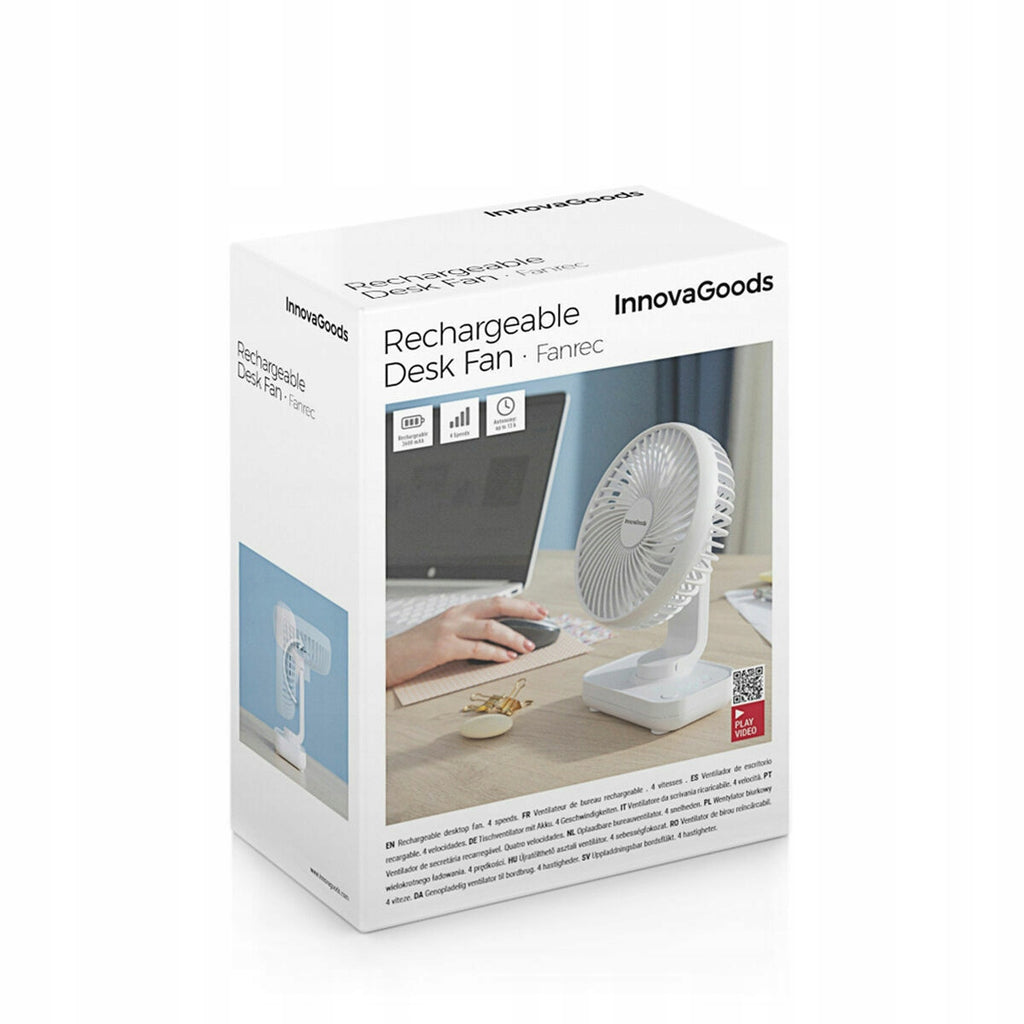 Bezprzewodowy Wentylator Biurkowy Fanrec InnovaGoods Ø5,4'' 3600 mAh / 13,3