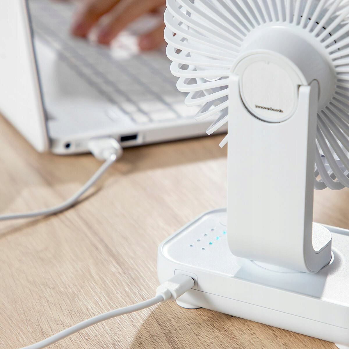 Bezprzewodowy Wentylator Biurkowy Fanrec InnovaGoods Ø5,4'' 3600 mAh / 13,3