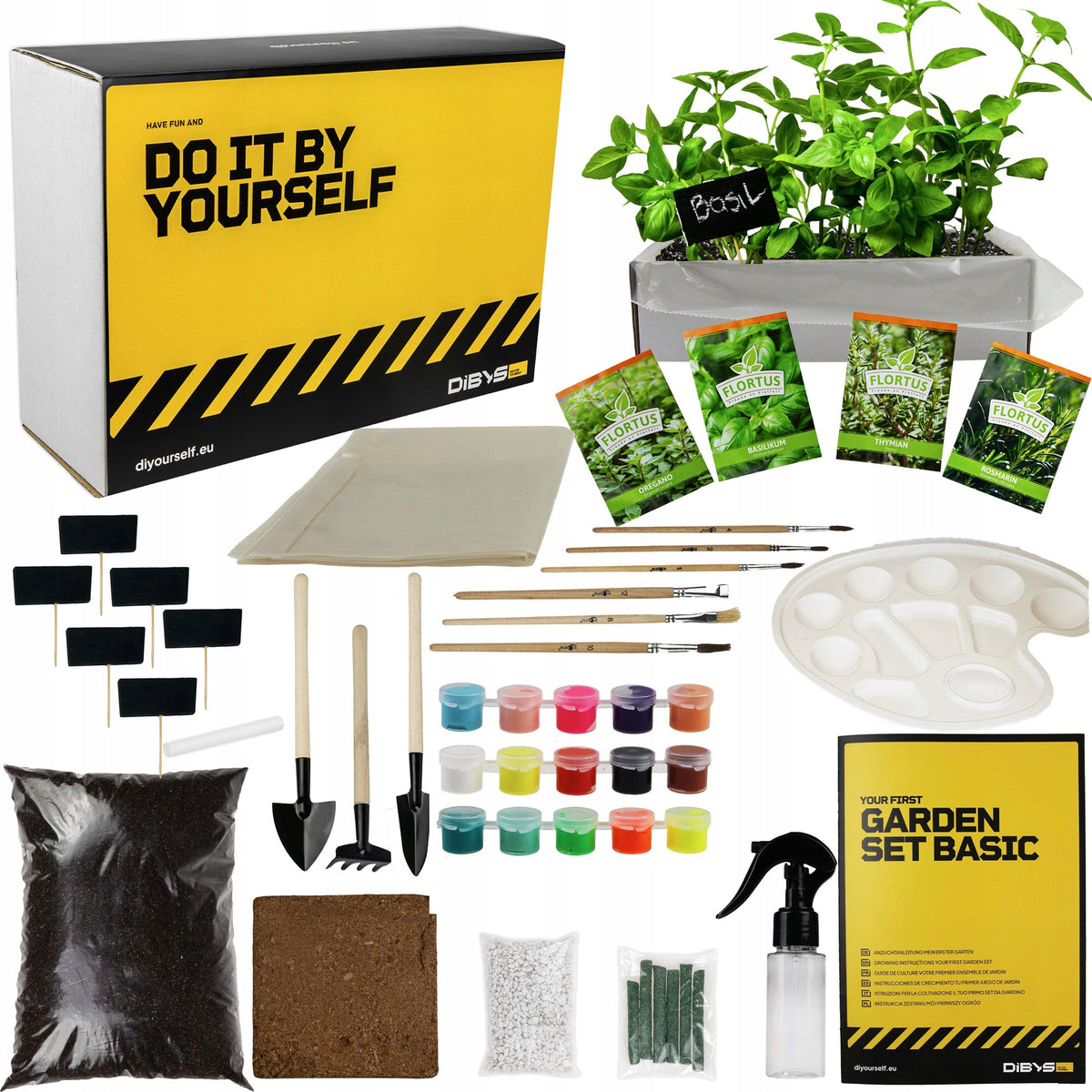 DIY zestaw basic mój pierwszy ogród zioła prezent dla małego ogrodnika XXL