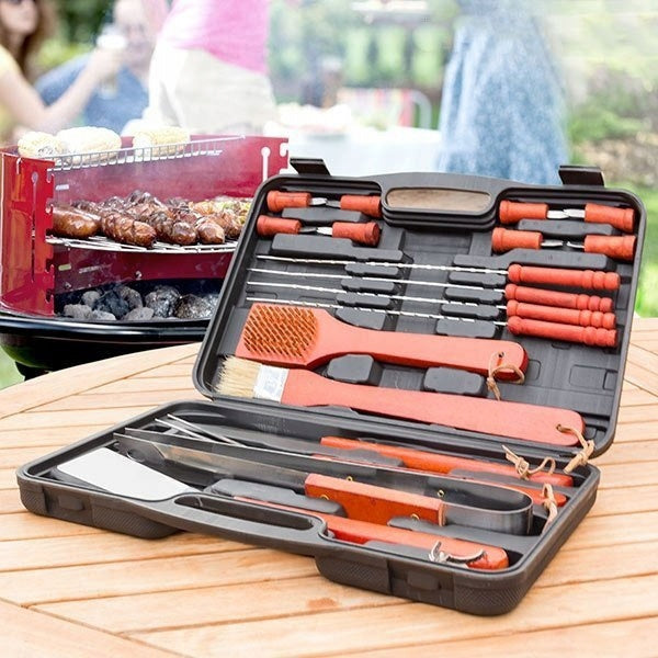 Drewniane Akcesoria zestaw do grilla w Walizce bbq