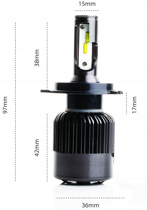 Einparts LED H4 5000lm 6000K 12-24V Motocykl Motor