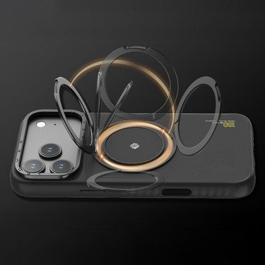 Etui do iPhone 17 Air Kevlar MagSafe (Stand 360°) Aramid LENYES CK225 black