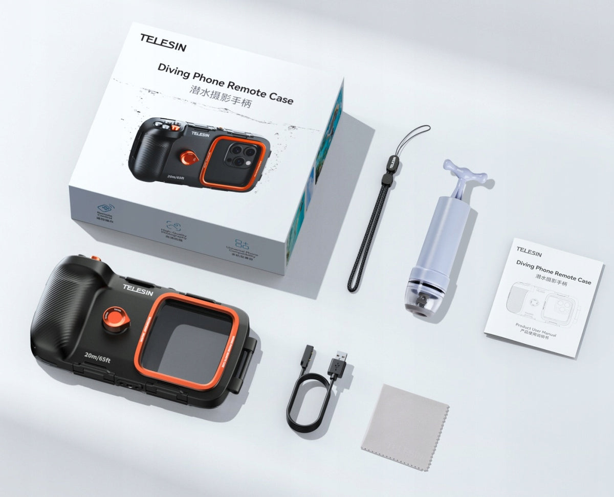 Etui wodoodporne TELESIN czarne metalowe z funkcją Bluetooth
