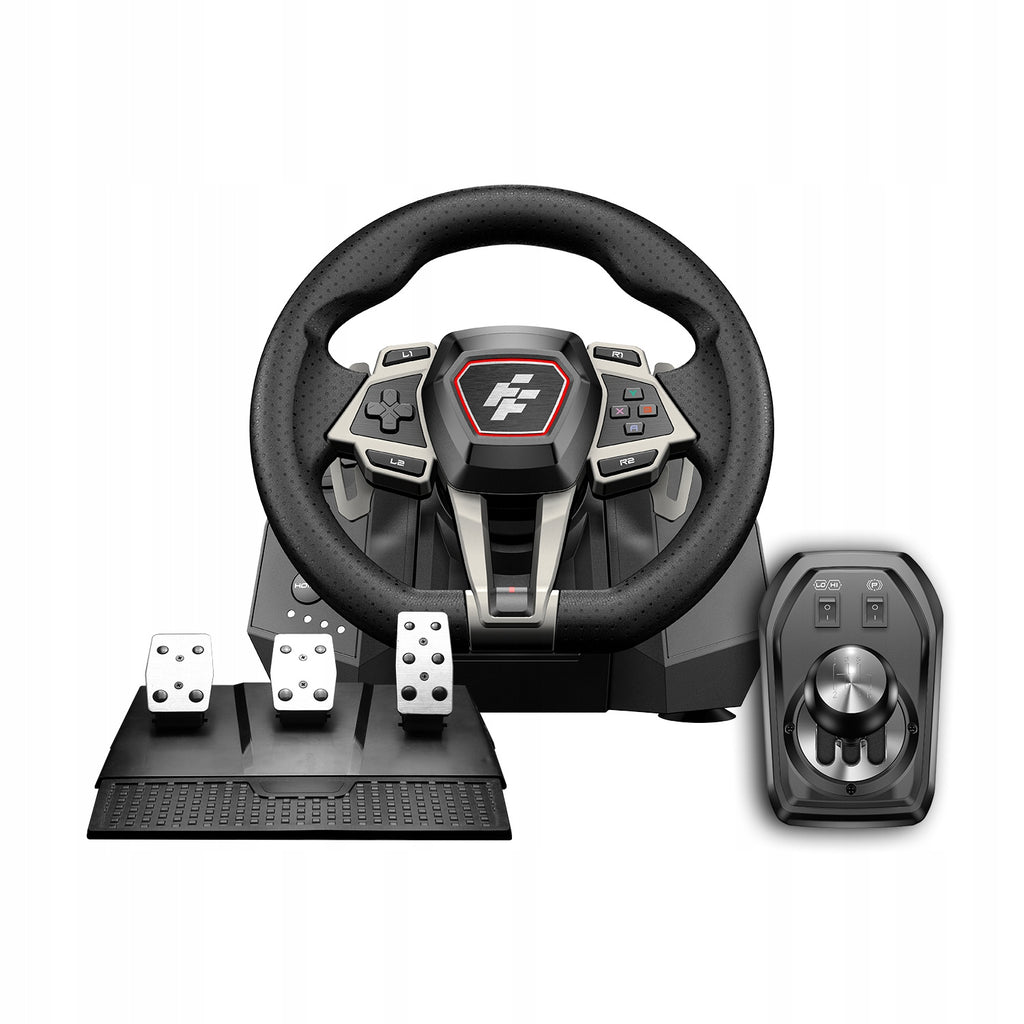 FlashFire imola F107 Kierownica gamingowa 900° + 3 pedały, 6 biegów