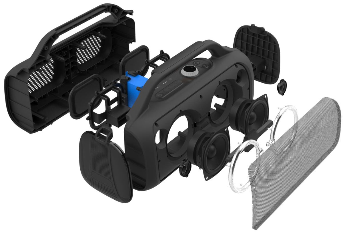 Głośnik JVC XS czarny Efekty świetlne Bluetooth 5.3 USB AUX bateria L-J 16h