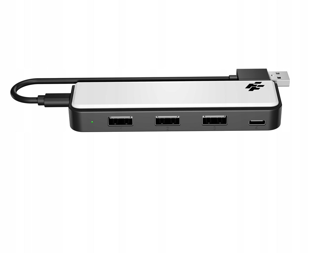 Hub USB do PS5 - 3x USB-A, 1x USB-C, LED FlashFire AHUB155 odłączany kabel