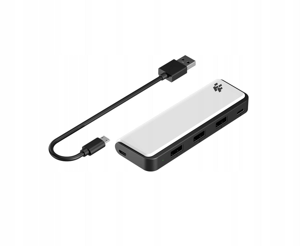 Hub USB do PS5 - 3x USB-A, 1x USB-C, LED FlashFire AHUB155 odłączany kabel