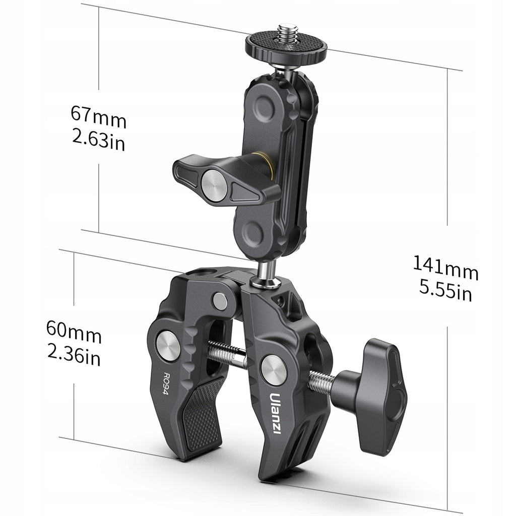 Imadło / zacisk z głowicą Magic Arm Ulanzi R094 1/4 i 3/8 cala