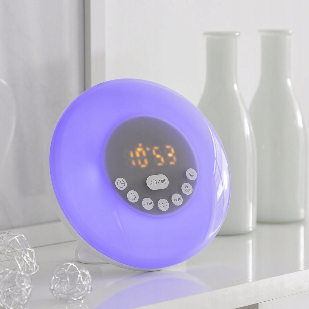 InnovaGoods Akumulatorowy Budzik Sunrise z Głośnikiem Sunrilk z radiem LED