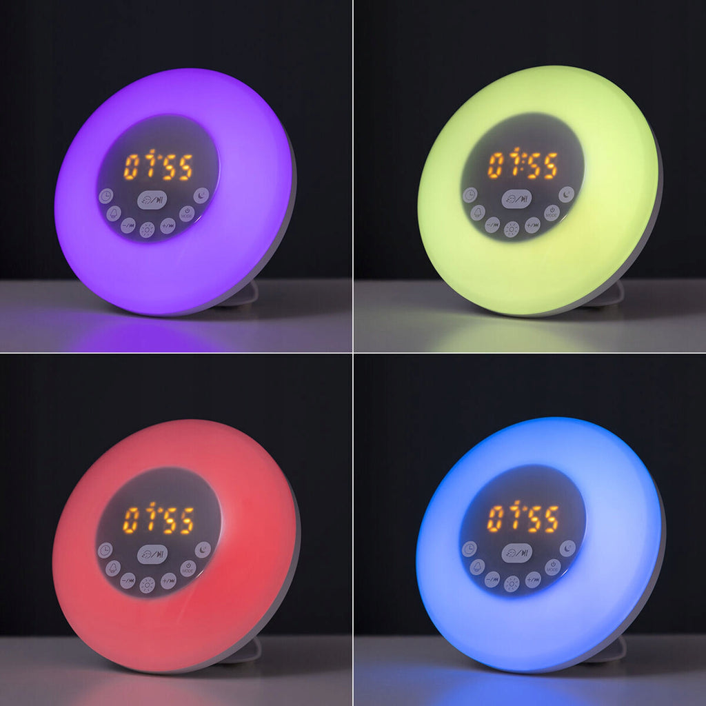InnovaGoods Akumulatorowy Budzik Sunrise z Głośnikiem Sunrilk z radiem LED
