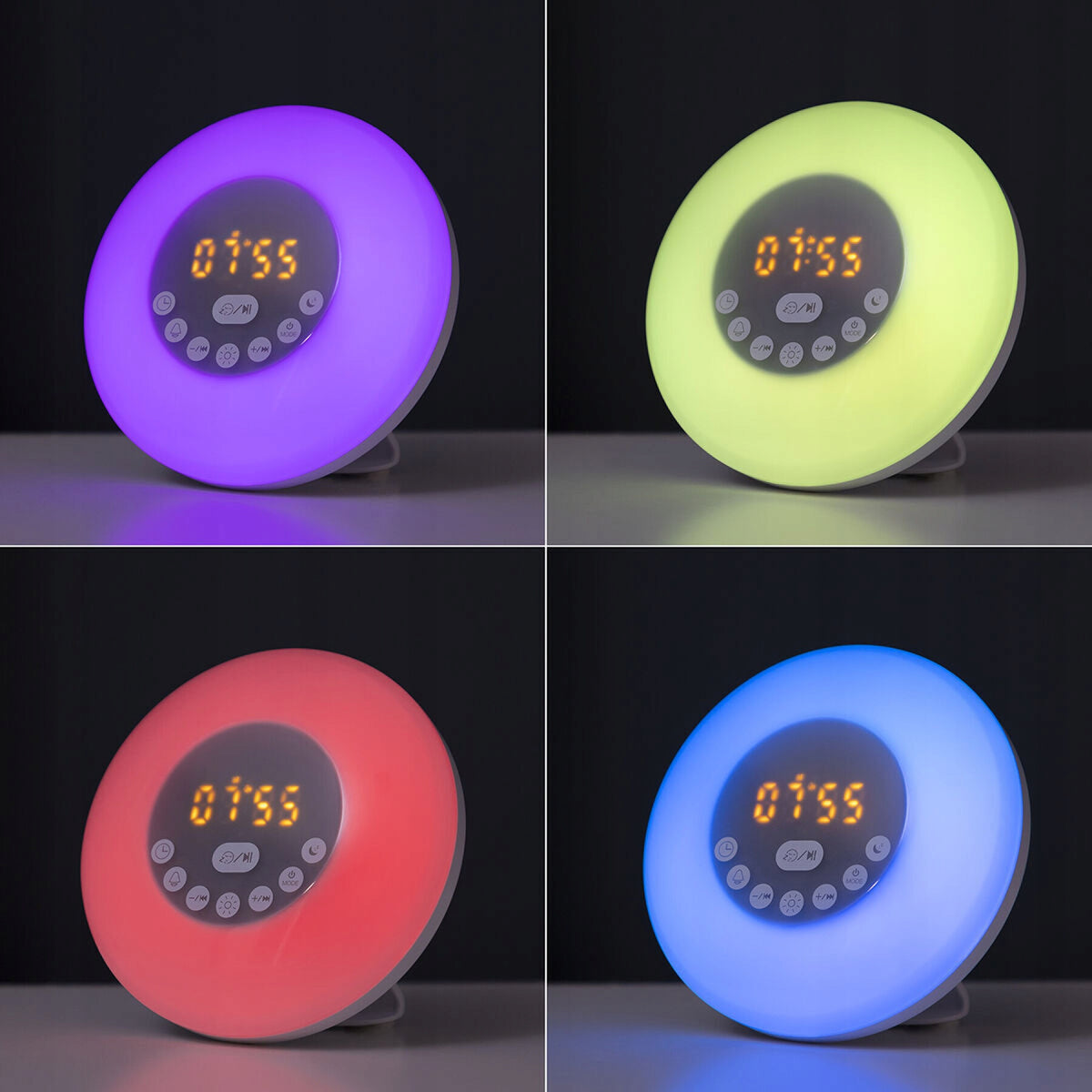 InnovaGoods Akumulatorowy Budzik Sunrise z Głośnikiem Sunrilk z radiem LED