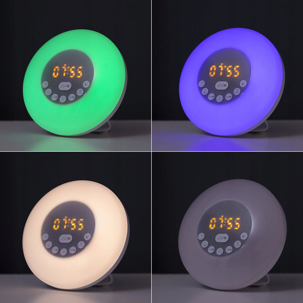 InnovaGoods Akumulatorowy Budzik Sunrise z Głośnikiem Sunrilk z radiem LED