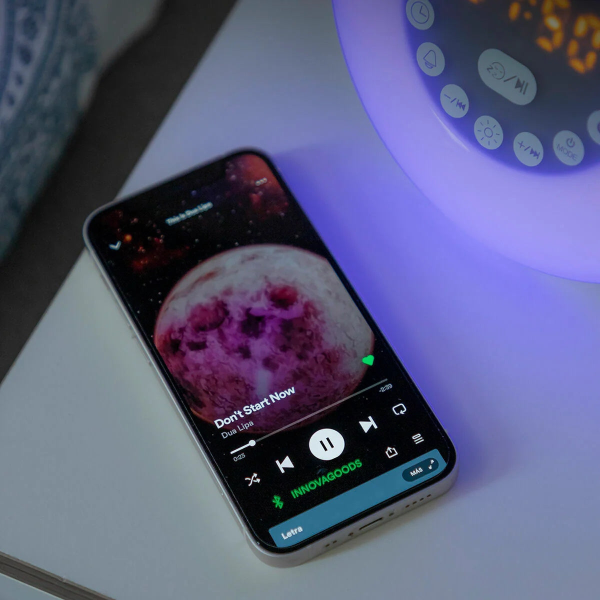 InnovaGoods Akumulatorowy Budzik Sunrise z Głośnikiem Sunrilk z radiem LED