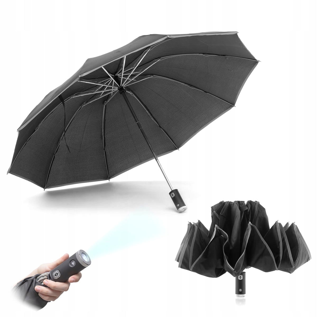 InnovaGoods parasol automatyczny wielokolorowy wbudowana latarka LED