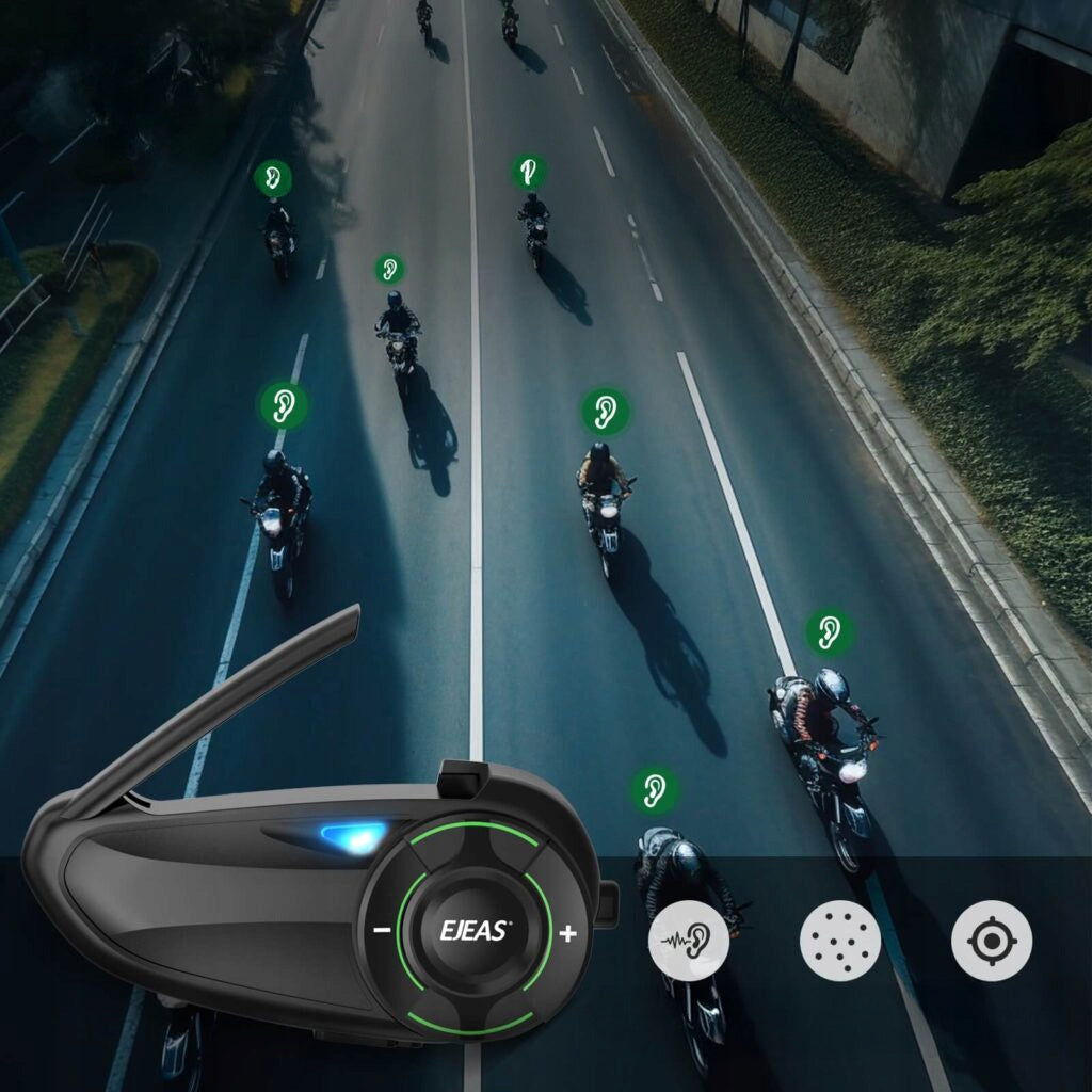 Interkom motocyklowy EJEAS Q8 Mesh 3.0 Wydajna komunikacja 6 osób 1000m230h