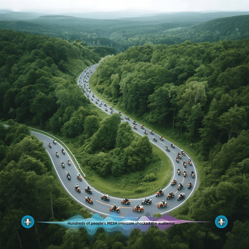 Interkom motocyklowy EJEAS X10 Plus mesh 3.0 100osobowy 1500m 300h radio
