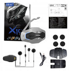 Interkom motocyklowy EJEAS X10 Plus mesh 3.0 100osobowy 1500m 300h szary