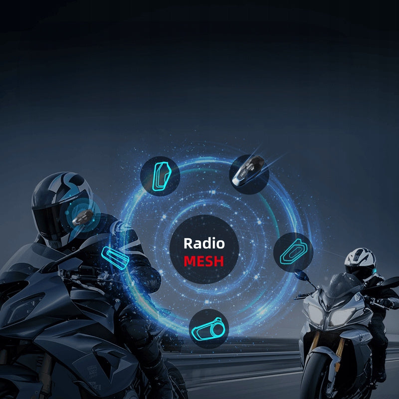 Interkom motocyklowy EJEAS X10 Plus mesh 3.0 100osobowy 1500m 300h szary