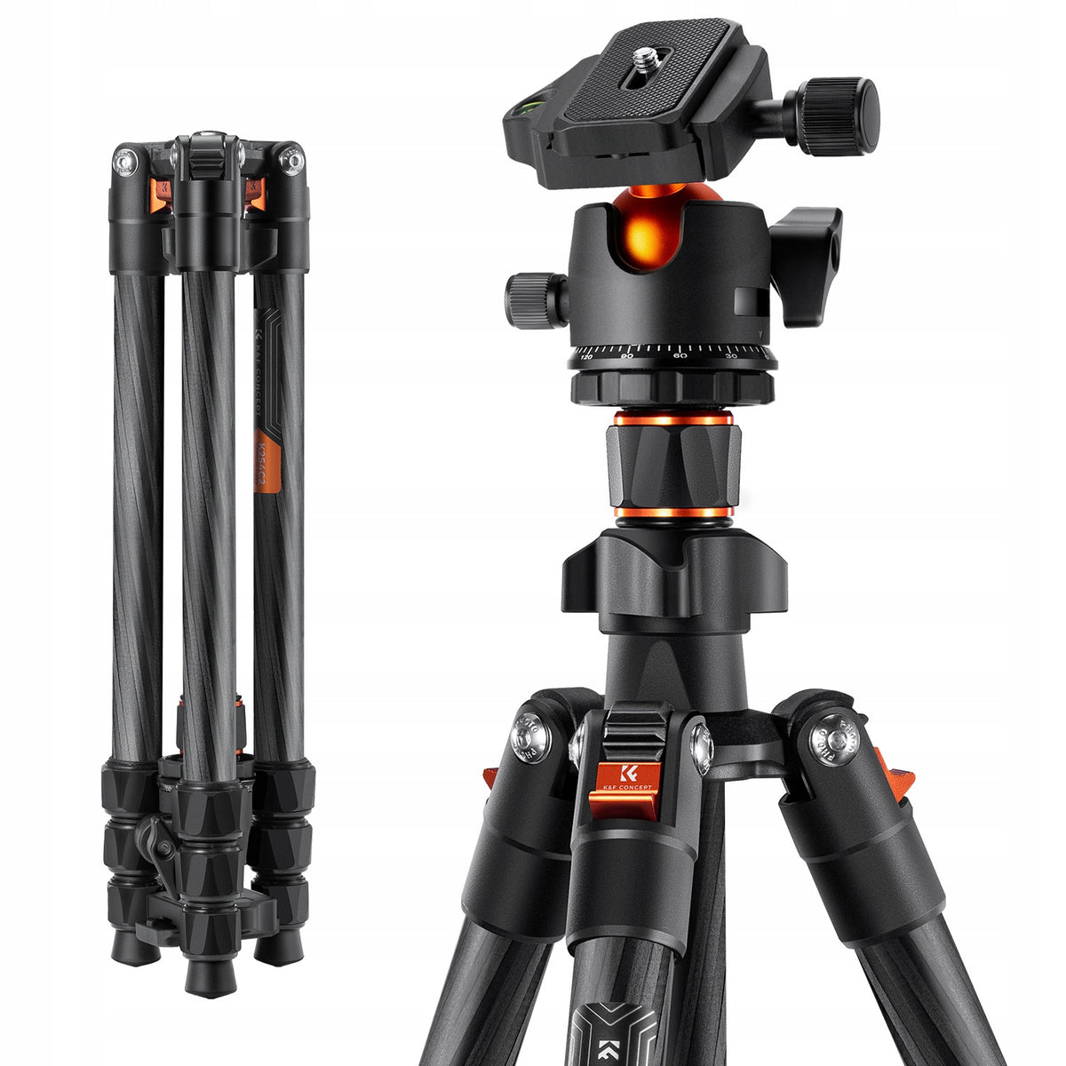 K&f concept K254C2 regulowany statyw 54 do 162CM tripod głowica kulowa 360°