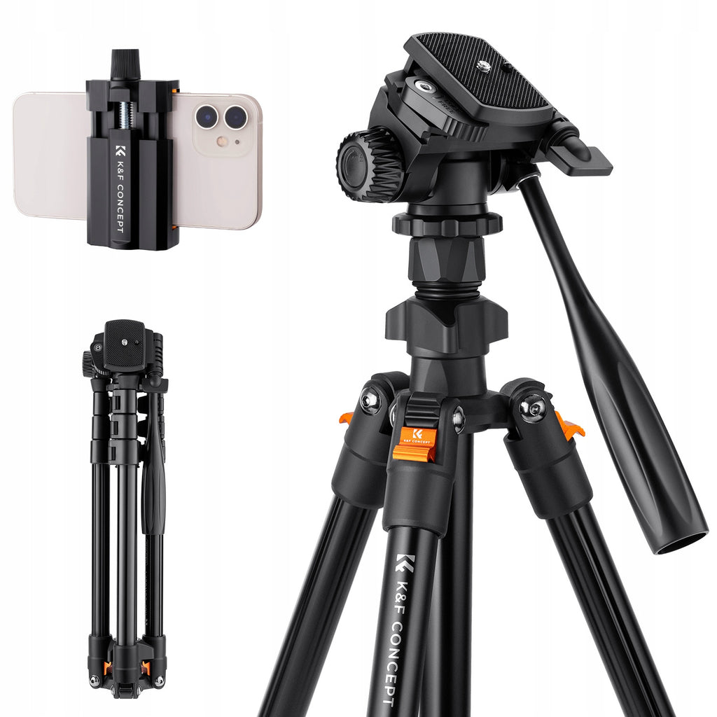 K&f concept regylowany statyw od 51 do 177CM + uchwyt na telefon + torba
