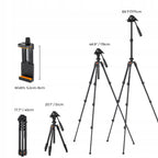 K&f concept regylowany statyw od 51 do 177CM + uchwyt na telefon + torba