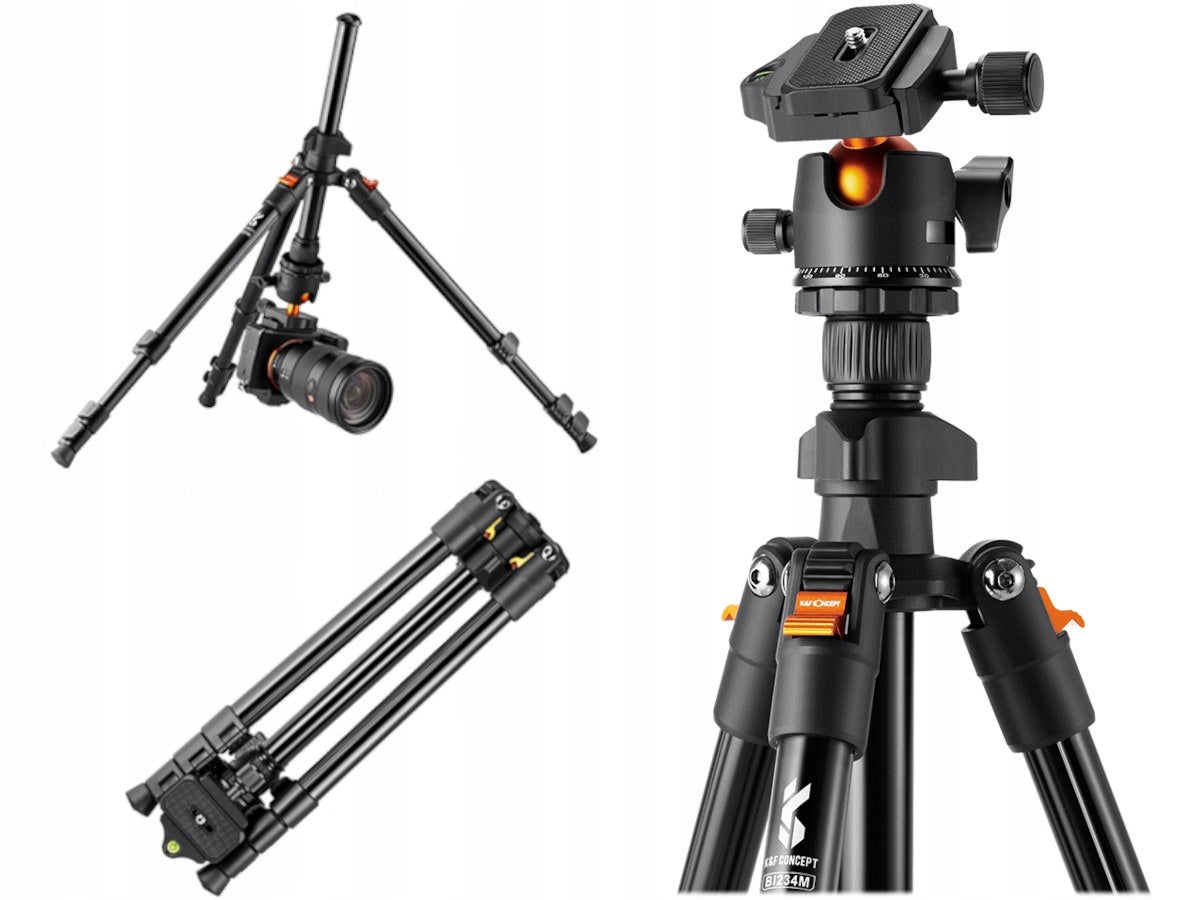K&f Concept tripod statyw fotograficzny 160 cm uchwyt na aparat / telefon