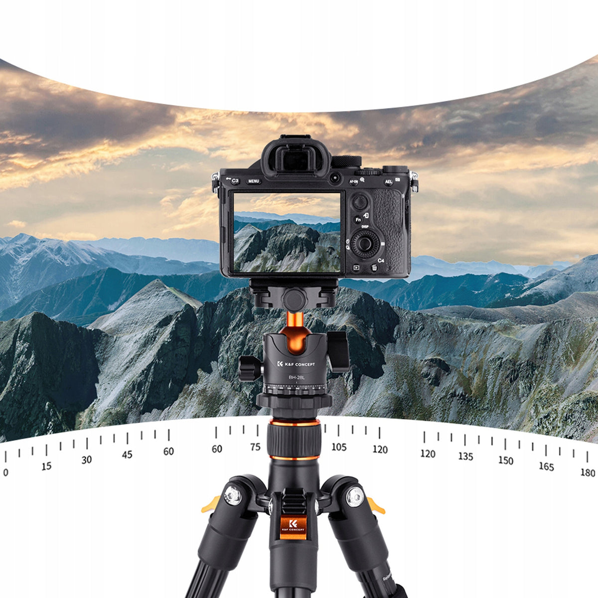 K&f Concept tripod statyw fotograficzny 160 cm uchwyt na aparat / telefon