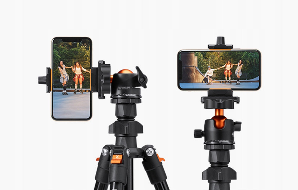 K&f Concept tripod statyw fotograficzny 160 cm uchwyt na aparat / telefon