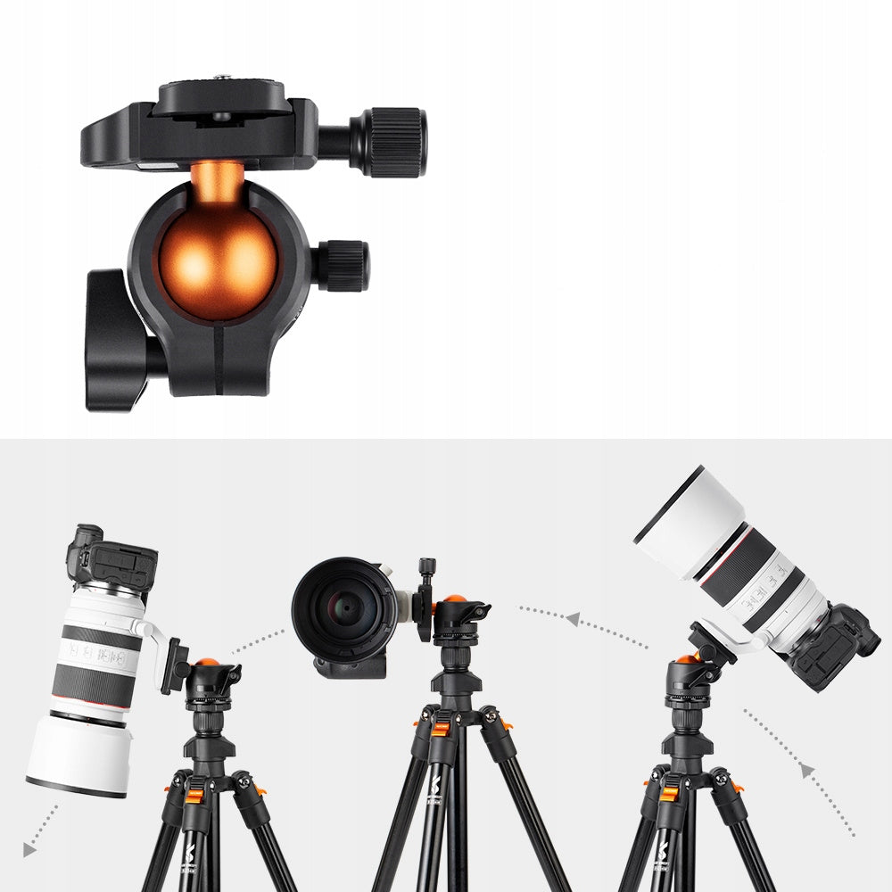 K&f Concept tripod statyw fotograficzny 160 cm uchwyt na aparat / telefon