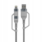 Kabel przewód mocny szybki 4w1 USB-A USB-C Lightning szybkie ładowanie 65W